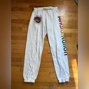 Aviator nation sweatpants with rainbow detials